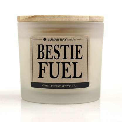 BESTIE FUEL - Kraft Label, Citrus Scent, Frosted Jar, Candle