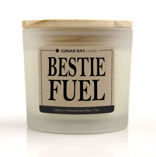 BESTIE FUEL - Kraft Label, Citrus Scent, Frosted Jar, Candle