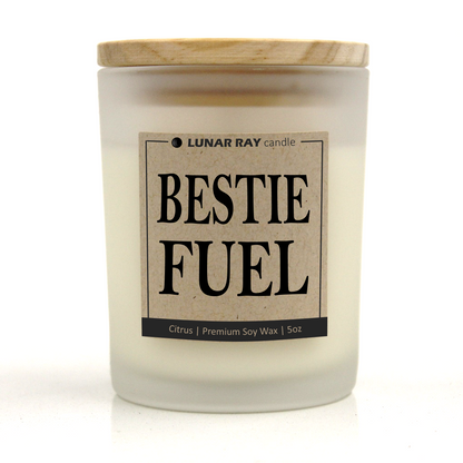 BESTIE FUEL - Kraft Label, Citrus Scent, Frosted Jar, Candle