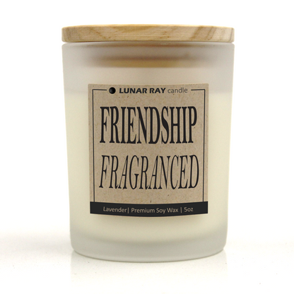 FRIENDSHIP FRAGRANCED - Kraft Label, Lavender Scent, Frosted Jar, Candle